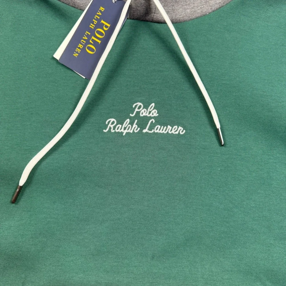 Polo Ralph Lauren Logo Color Blocked Double Knit Hoodie Men Large Multicolor New
